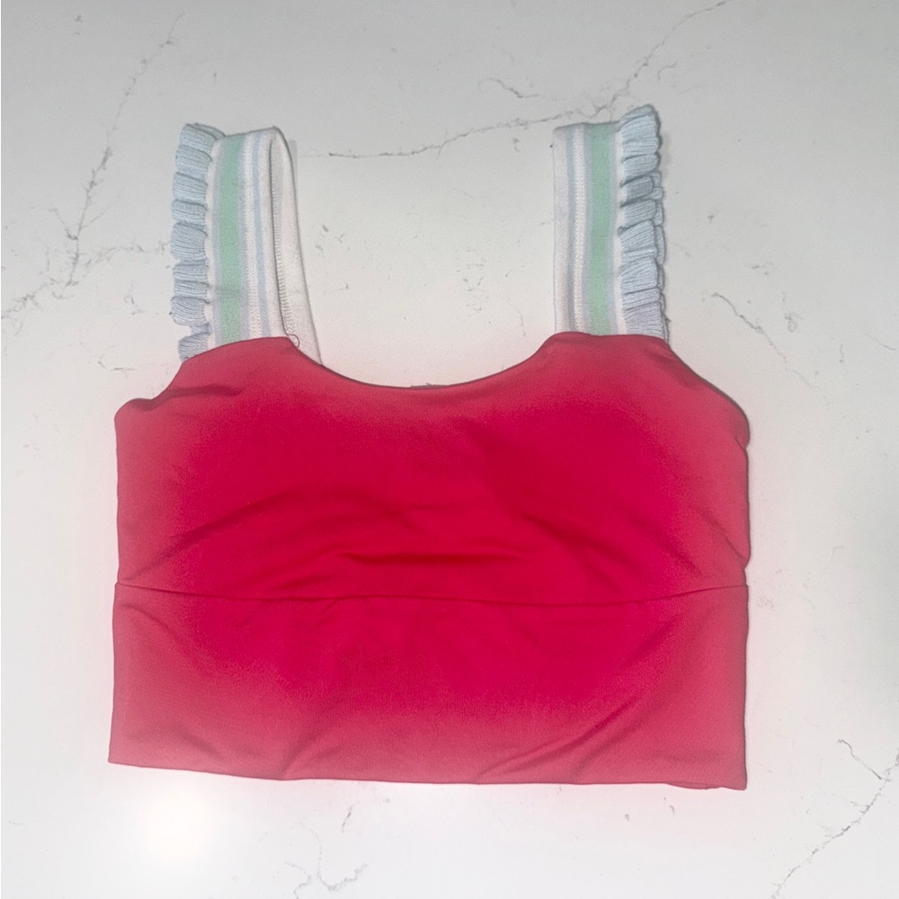 Altar'd State Red Athletic Top with Ruffle Straps - Picture 2 of 2